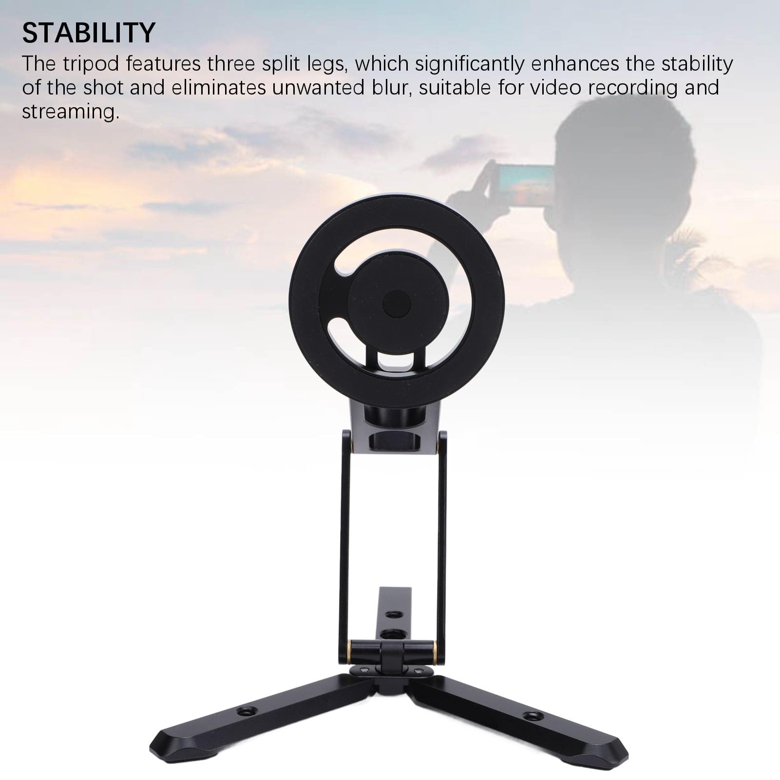 Stand de Bureau de Smartphone en Aluminium Hauteur alliée réglable trépied de Bureau de Pliage magnétique pour iOS 15 15 Plus 15 Pro Téléphone Universal Interface STABILITÉ