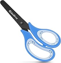 Asdirne Petit Ciseaux de Sécurité pour Enfants, Ciseaux d'Artisanat avec Pointe Émoussée et Lames en Acier Inoxydable et Prise en Main Douce, Parfaits pour la Maison et l'École, Bleu, 13,5 cm