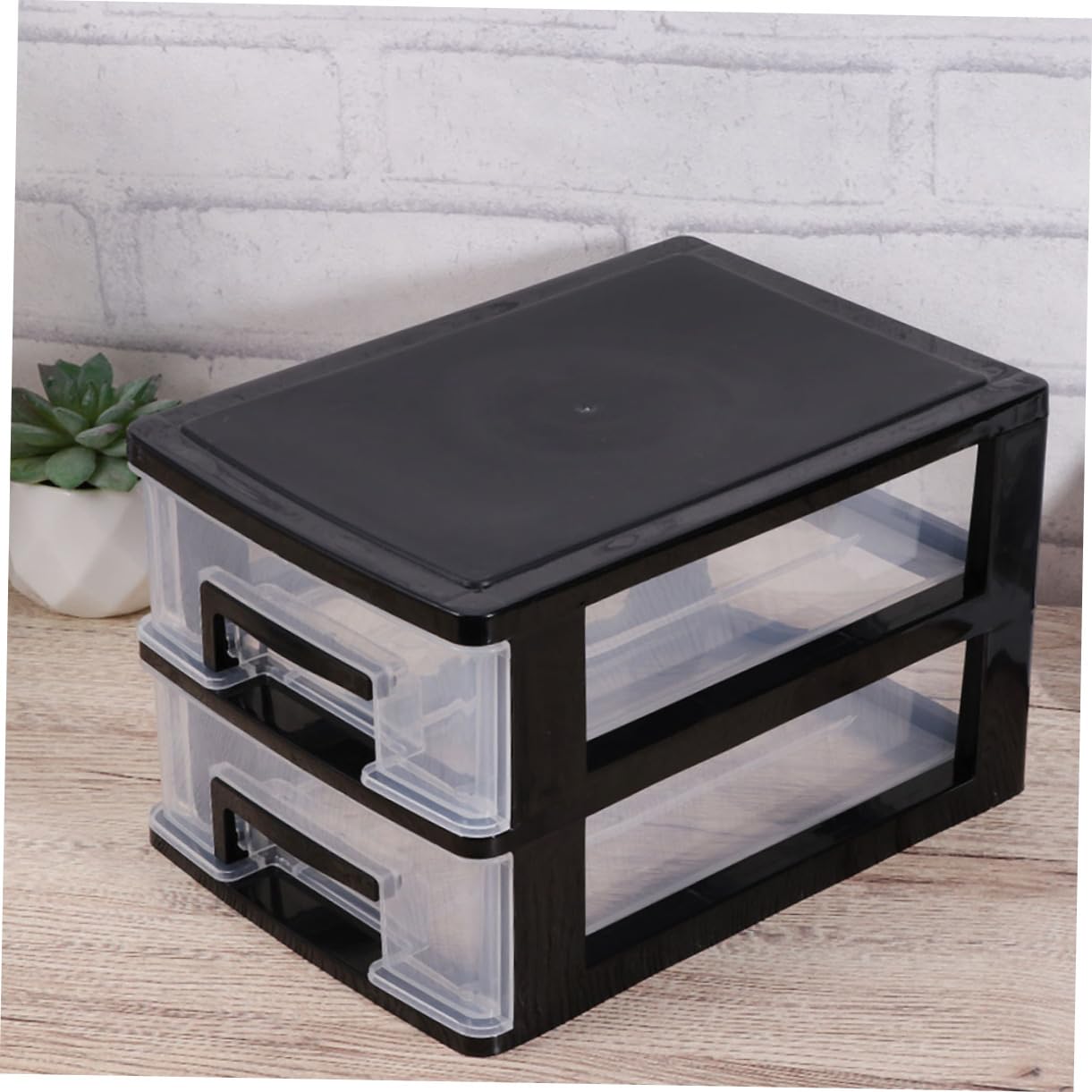 Lot de 2 Organisateurs de Tiroirs de Bureau en Plastique Abs Noir, Organisateur de Rangement de Bureau Pratique pour École et Maison, Rangement Divers