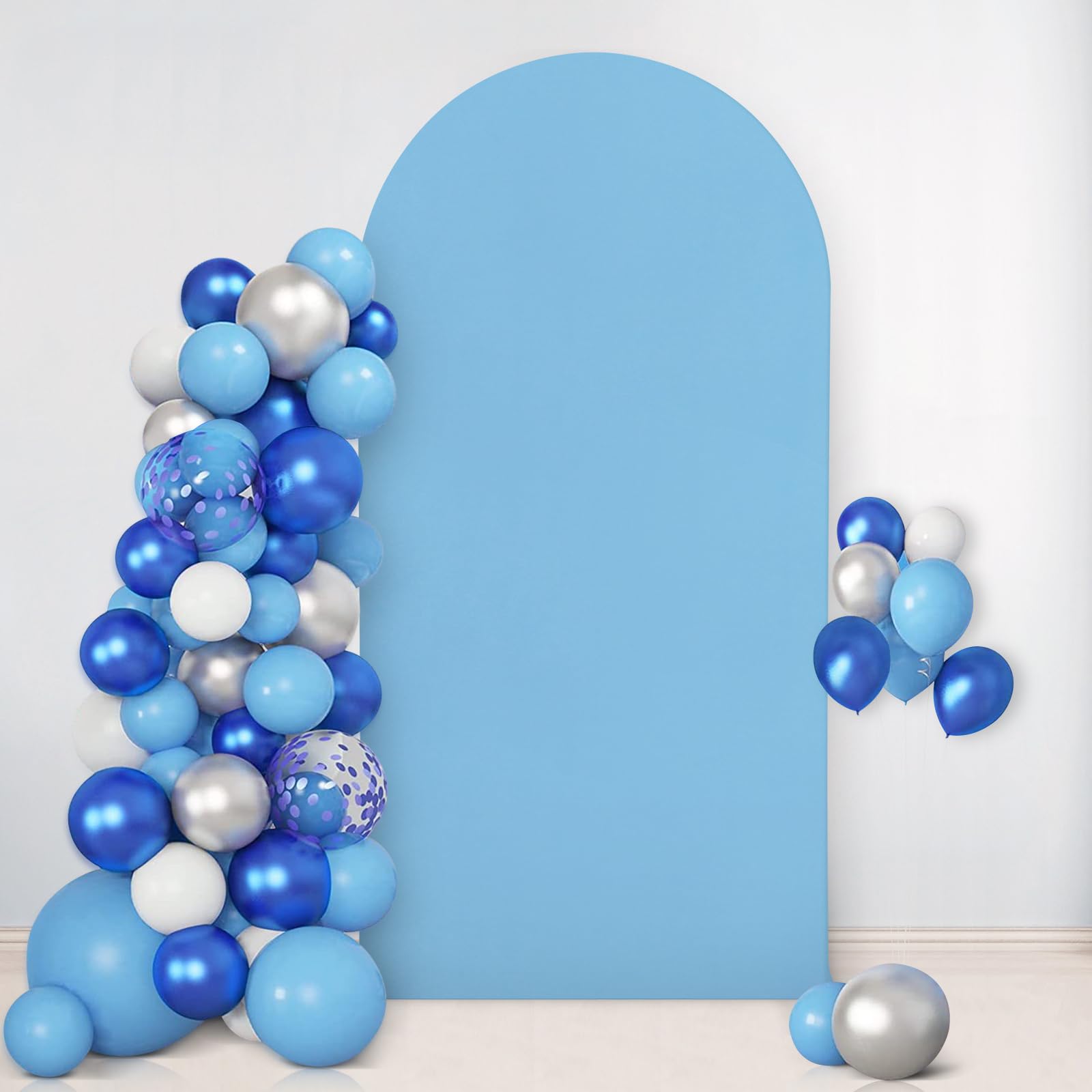 3E Home 6.6 FT Dusty Blue Wedding Arch Backdrop Cover, Stretchy Arch Cover for Weddings, Baby Showers, Birthday Parties & Events and Reception Decor