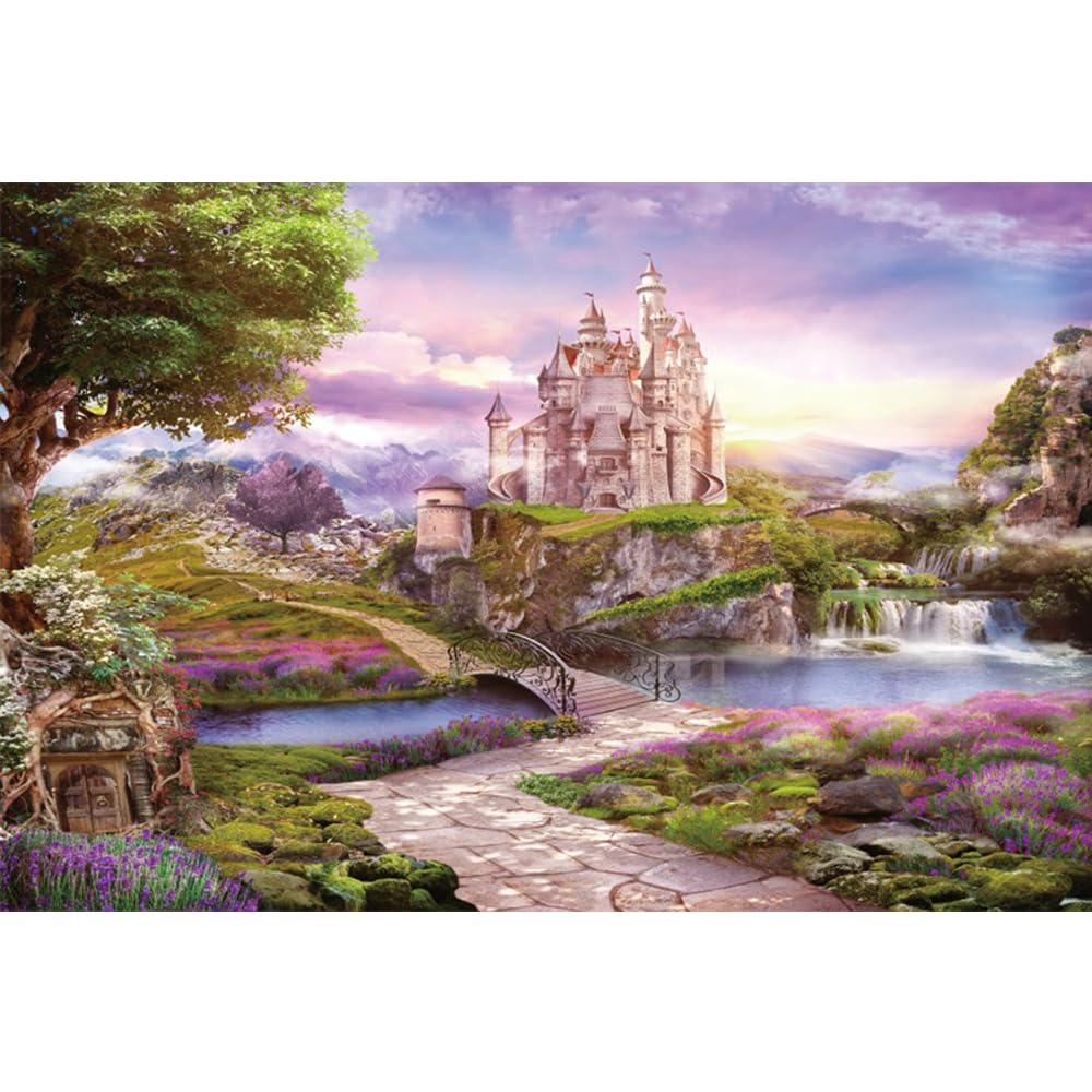 Caaerttply Fantasy Castle Backdrop for Photography Floral Garden Wonderland Nature Scenery Photo Backdrop 10x8ft Vinyl Sweet Princess Birthday Party