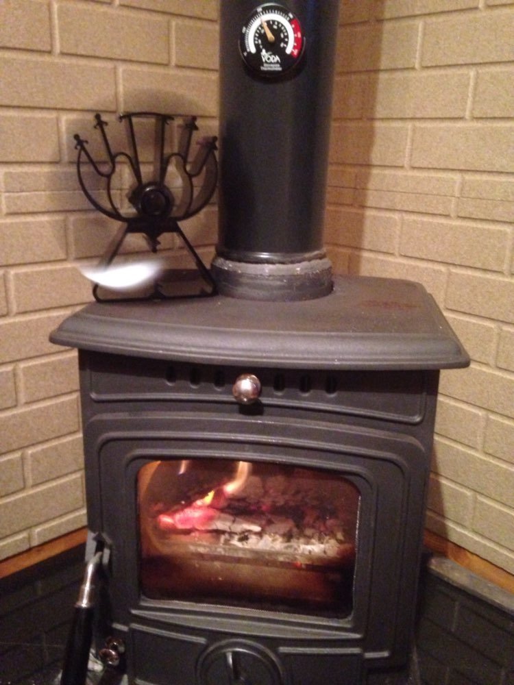 4-Hoja de calor ventilador estufa alimentada para madera/log/quemador chimenea aumenta un 80% más de aire caliente de 2 palas del ventilador- Eco friendly