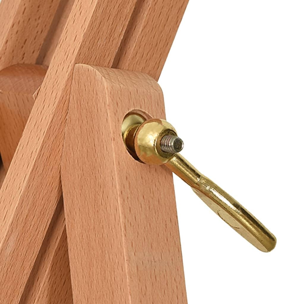 Caballete de madera maciza de haya, 100 x 104 x 172 cm, altura regulable para lienzos, estable, triangular, plegable para suministros de arte, pintura de taller