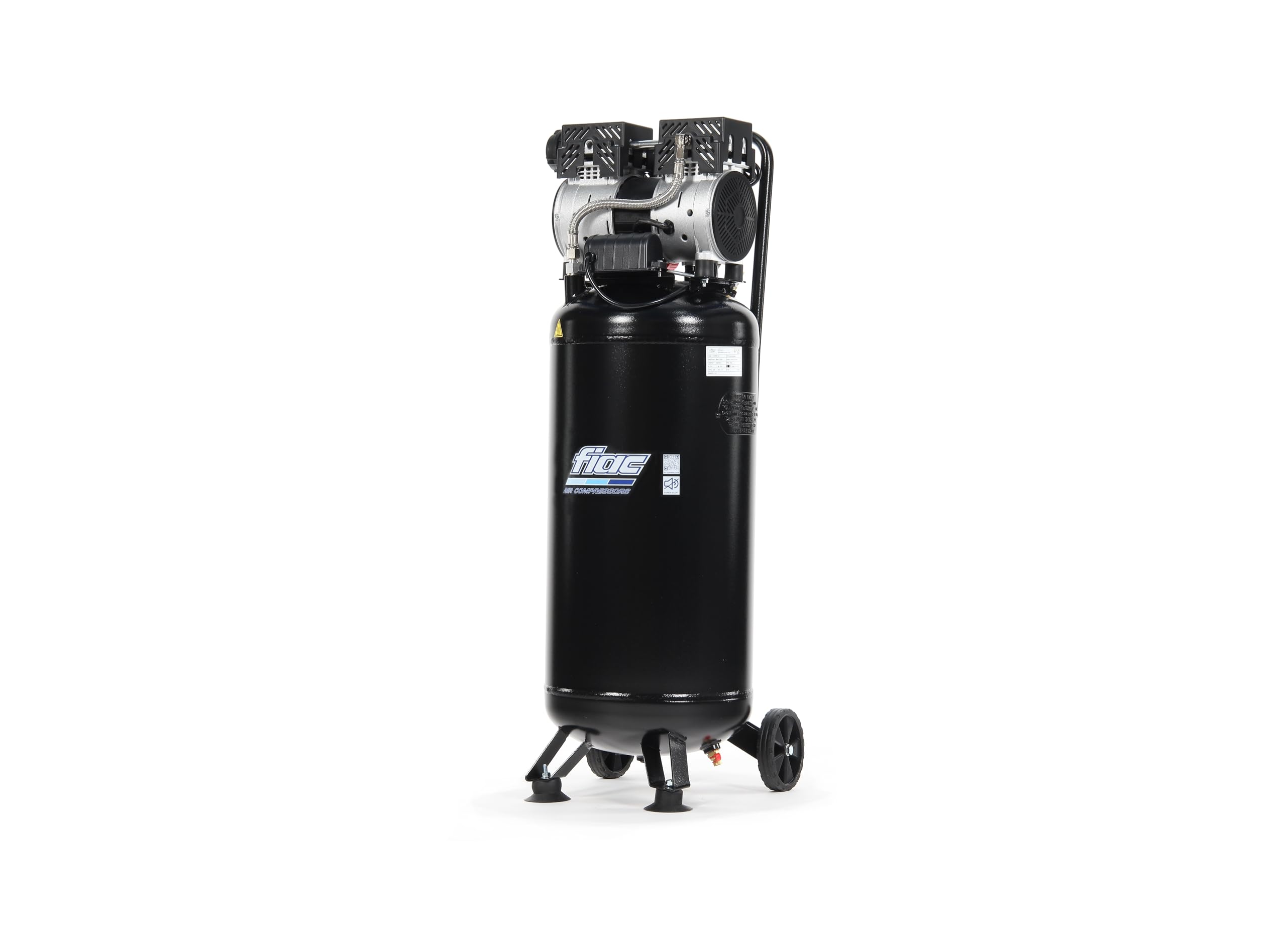 FIAC Compresor de Aire Vertical Silencioso SUPERSILENT 50V, Sin Aceite, Presión Máxima 8 Bar, 1 Hp, Depósito 50 Litros, Nivel sonoro 58 dB LpA