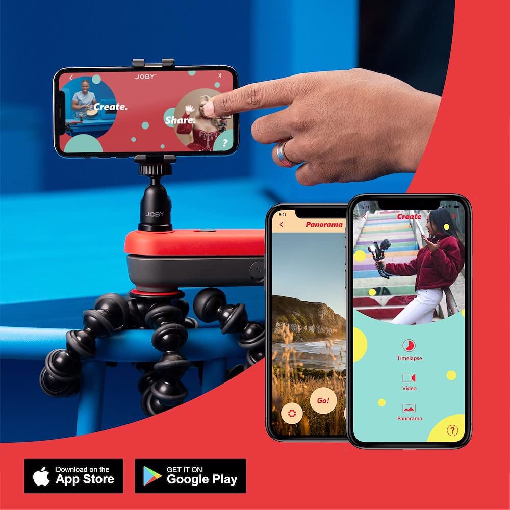 JOBY Swing Elektronischer Bluetooth-Slider, lin. Motion Control, Motorisierter Slider, Video-Slider, Stativhalterung, Vlogging, Content-Erstellung, Bewegungsaufnahmen, Zeitraffer, App-Steuerung