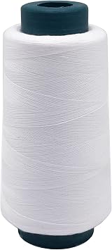 2500 Yards / 10 Colors Available High Strength Bonded Polyester Sewing Thread, 40S/2 All-Purpose Connecting Threads for Upholstery, Outdoor Market, Beading, Purses, Jeans, Leather White