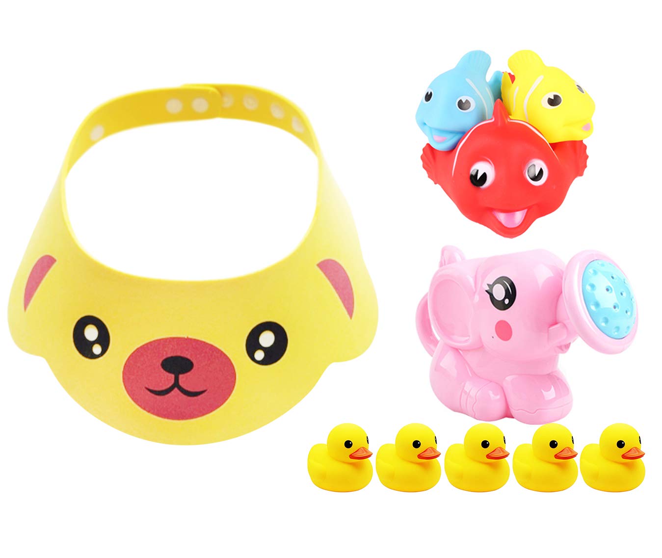 Star BabiesShower Cap, Watering Kettle Toy, Tortle, Duck, Yellow, Set Of 4