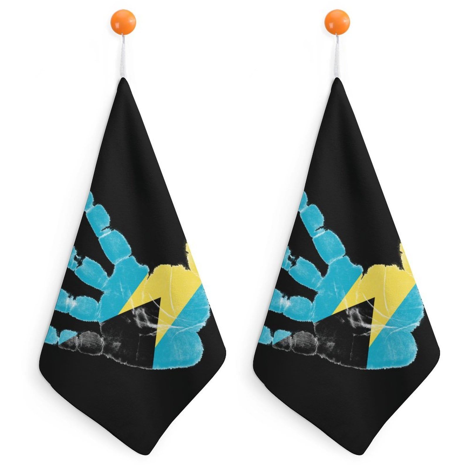 TXFBTRFSA Bahamas Flag Hand Towels with Hanging Loop Kitchen Towel Handkerchiefs Cleaning Cloths