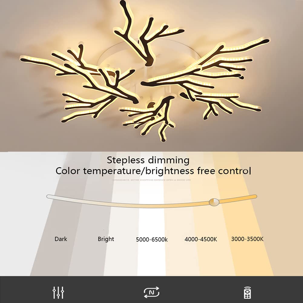 Lampy sufitowe do sypialni Led Możliwość przyciemniania za pomocą pilota Duży salon Lampa sufitowa do sypialni Akrylowa lampa do sypialni do pokoju domowego (9 s
