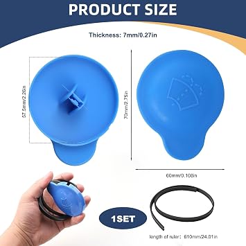 Windscreen Washer Fluid Cap 28913JD00A for Nissan Qashqai Teana | for Nissan Models, Replaces 28913JD00A, Durable ABS Plastic, Secure Fit Design, Easy Installation, Blue Washer Reservoir Cap