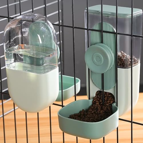image for Cdycam Hanging Cage Automatic Pet Food Water Dispenser 35oz, Gravity R