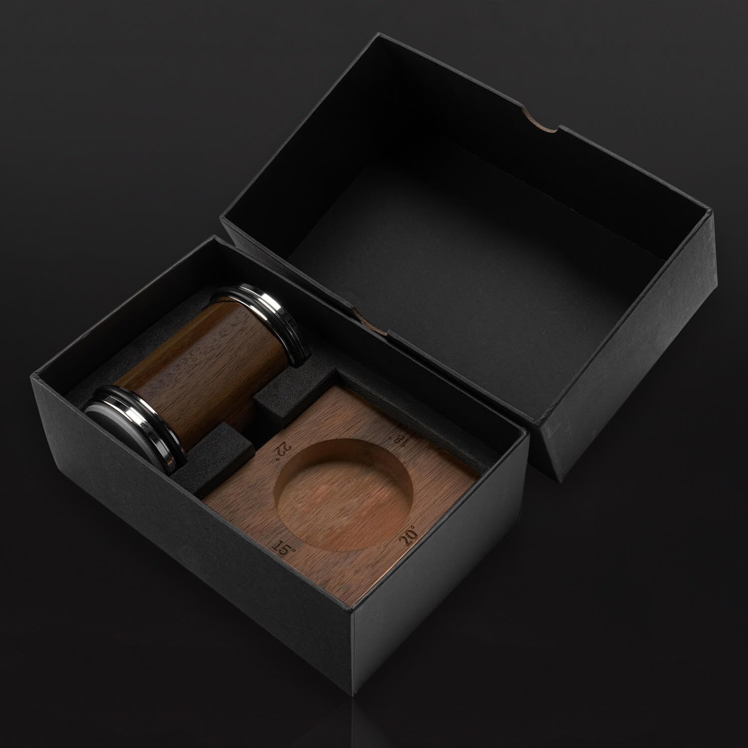 SENKEN Rolling Knife Sharpener with Solid Wood Magnetic Base - Sharpens at 4 Angles 15°, 18°, 20°, and 22° - Includes Diamond and Ceramic Discs