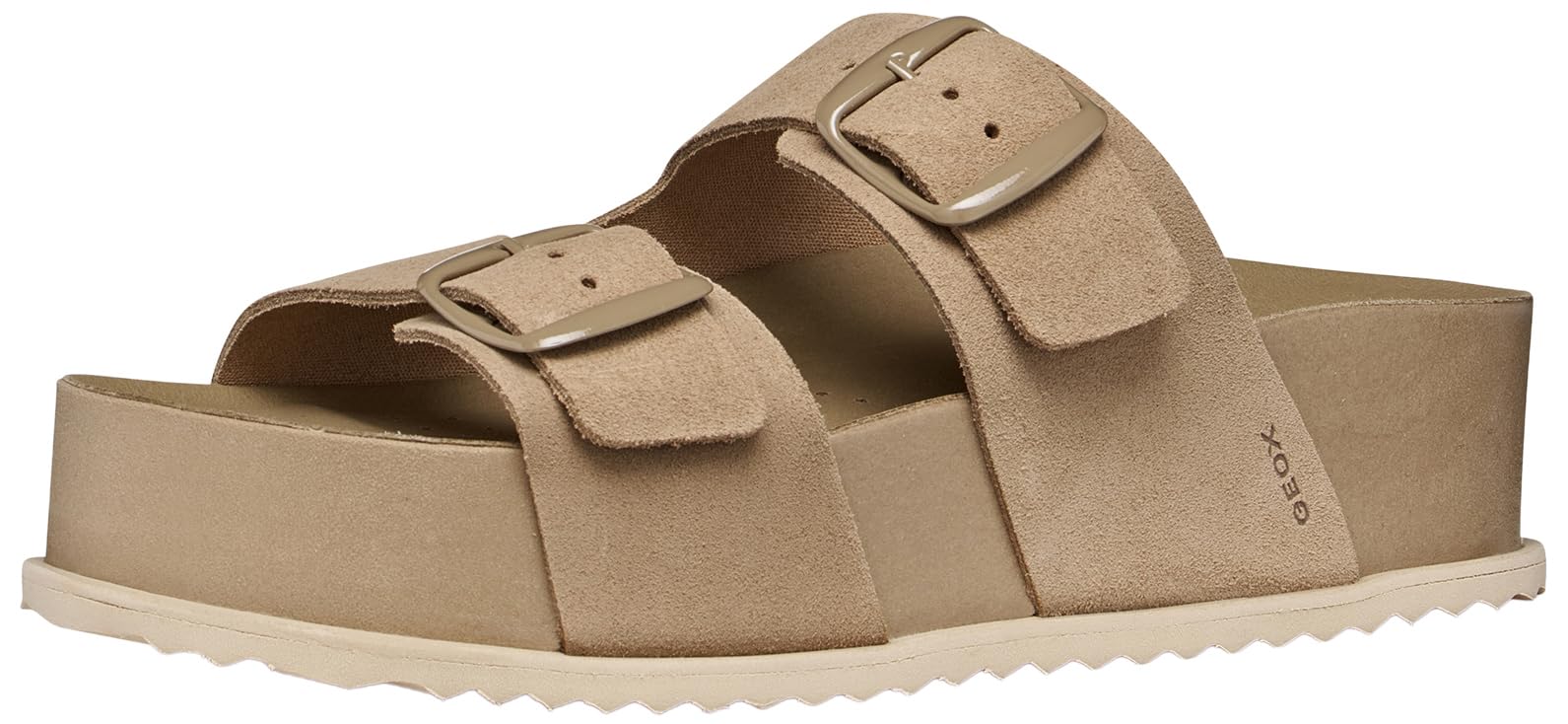 Geox Women's D Sandybed High A Flat Sandal, LT Taupe, 41 EU