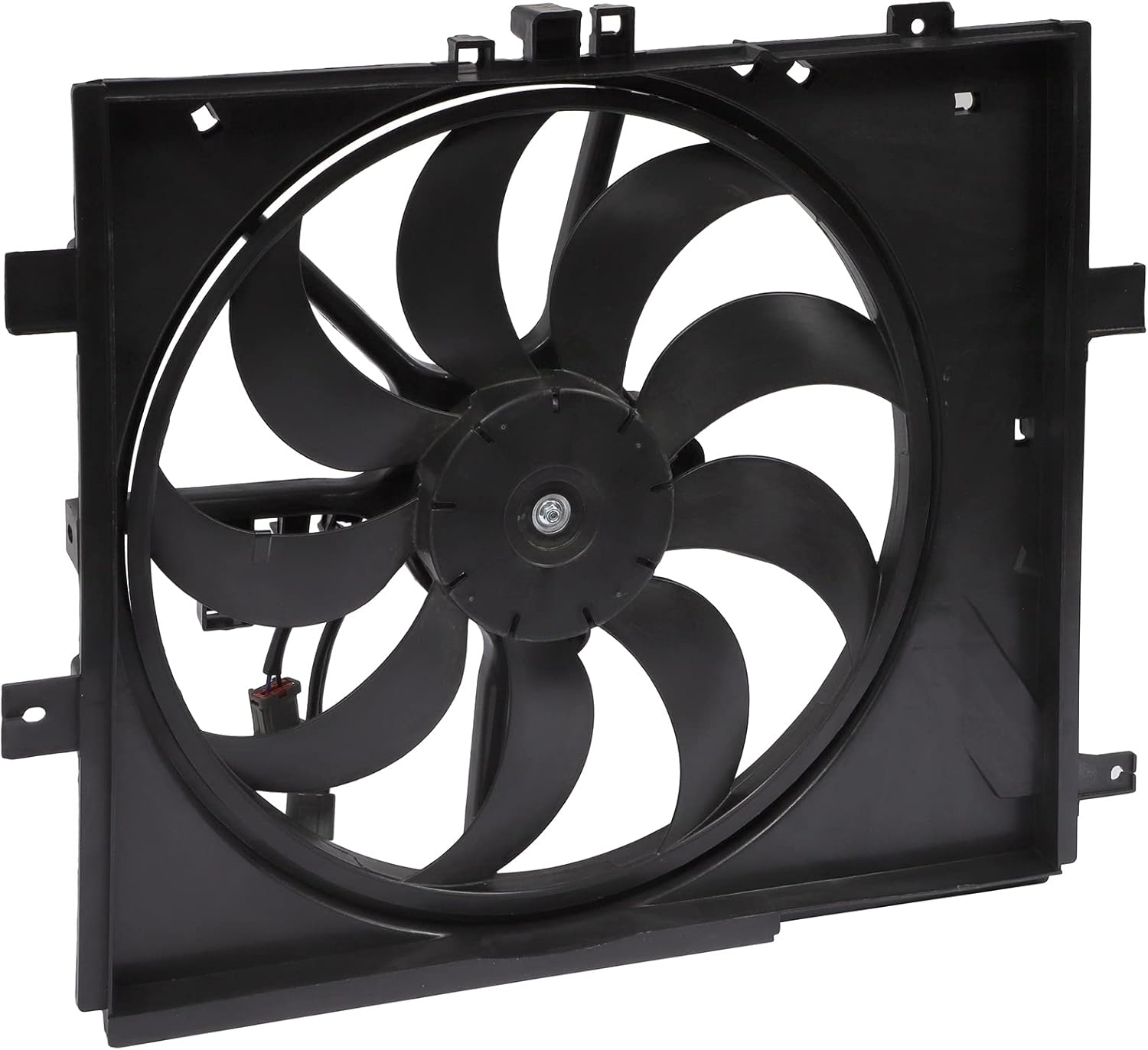 Radiator Cooling Fan Assembly Compatible with 2013-2018 for Nissan for Versa 1.6L 2014-2017 for Nissan for Versa Note 1.6L, Black Radiator Fan Direct Fit Replacement for Engine Cooling Fan