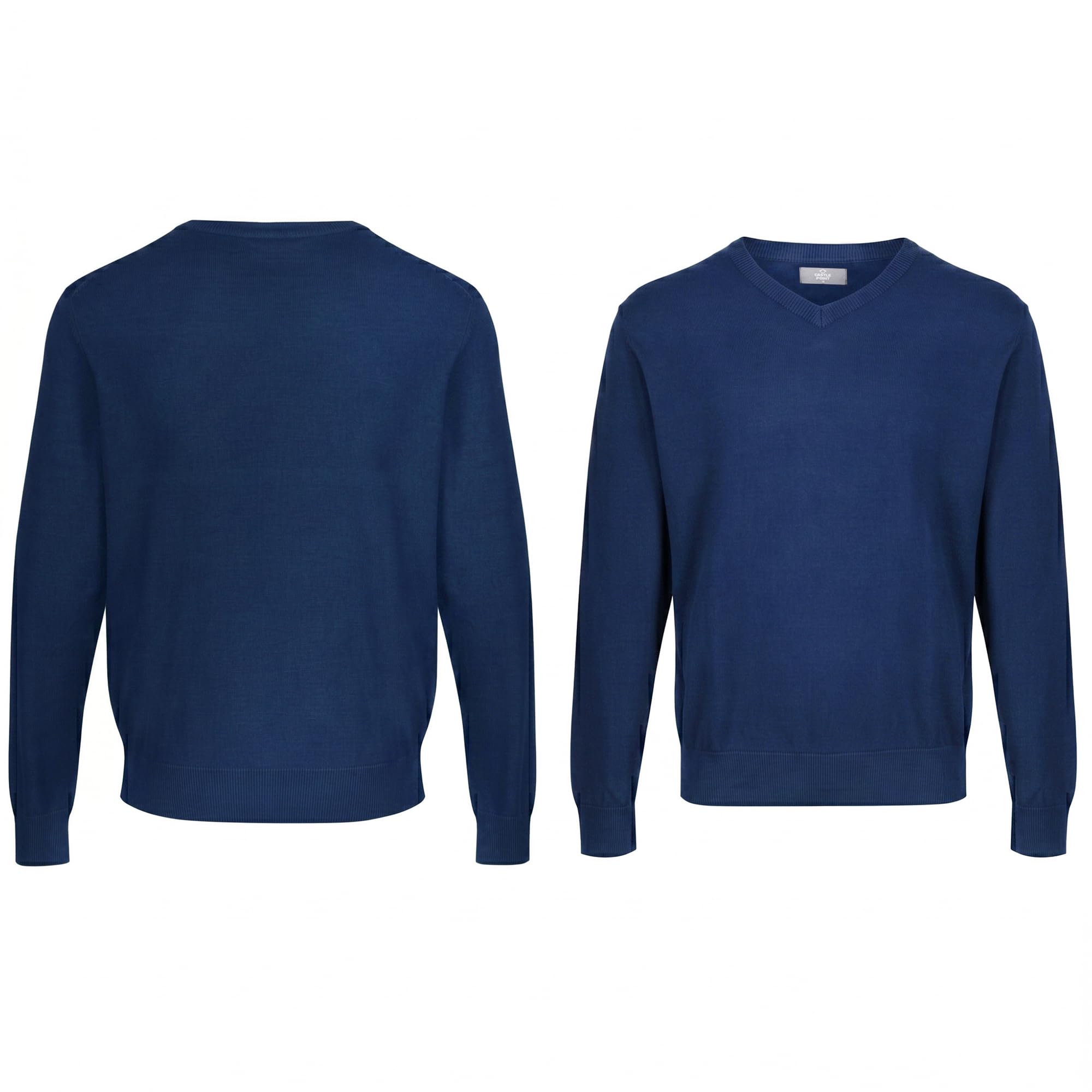 Castle Point Pull Homme 100% Coton Léger – Pull Tricot Col Rond ou Col V Pull Homme Coton Respirant Pull Léger Décontracté et Bureau