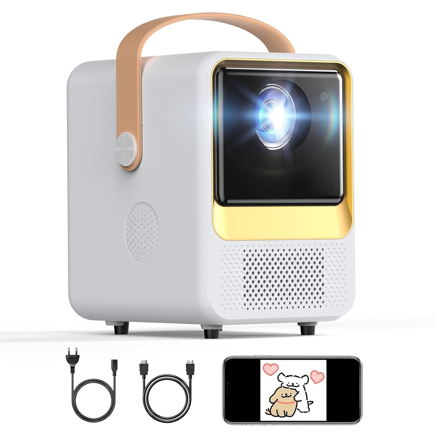 BESGEER Mini Projector WiFi for Tufting, 5.2 Built-in Bluetooth Portable Projector with HDMI/Audio/USB, 1080p Projector for Tracing Projection on Home DIY Rug Cloth Carpet