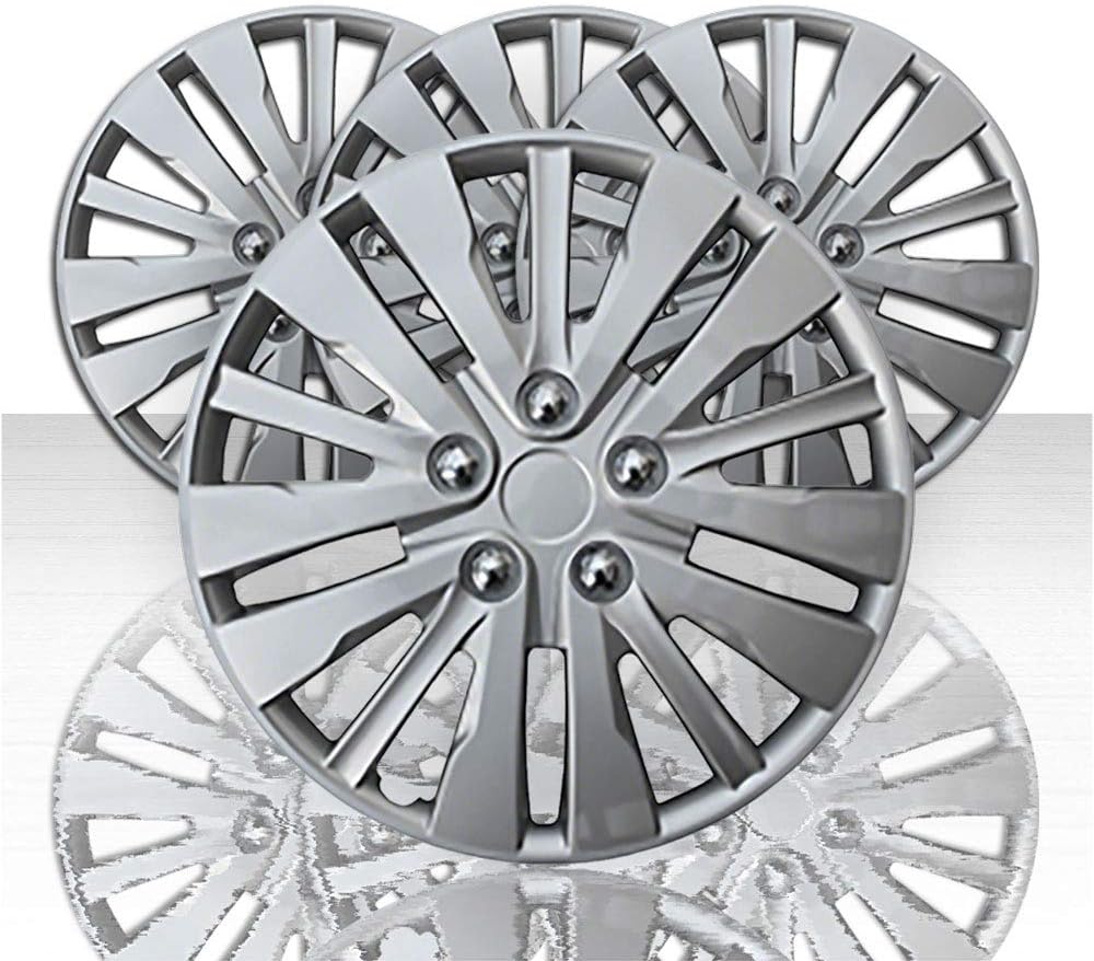 Set of 4 16" 15 Spoke Wheel Covers - Silver