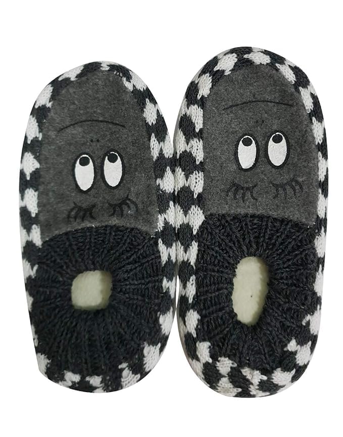 FabNext-Girls/Ladies/Womens Winter Warm Slipper Socks, Knitted Booti, Room Socks, Anti slip Socks 1 Pair Grey Colour Size 5-picture-24