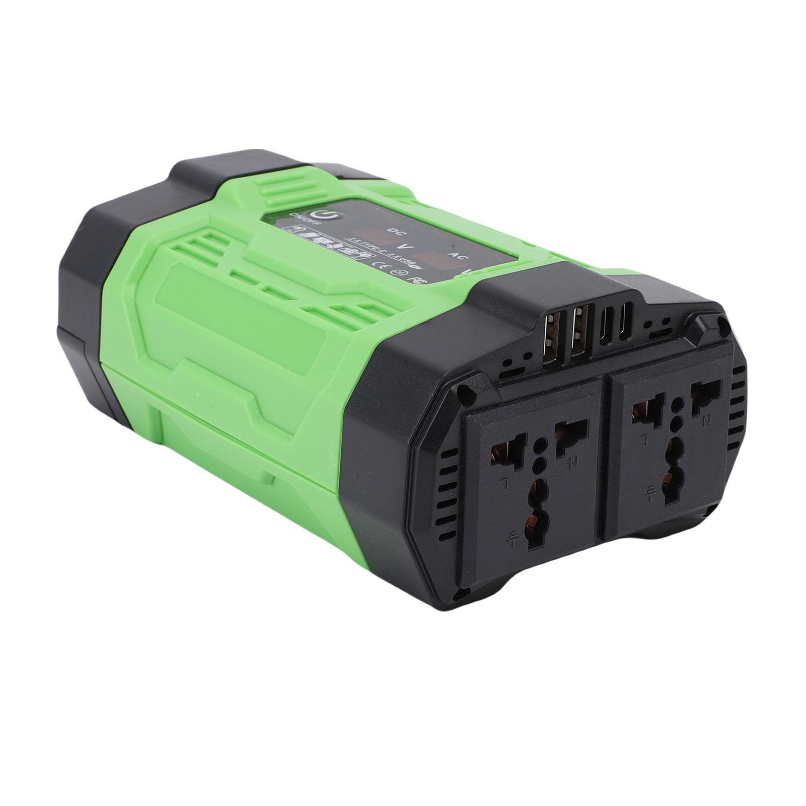Dilwe Przetwornica Napięcia Samochodowego o Mocy 500 W, Napięcie DC 12 V na 220 V AC, 2 Porty USB 2 Porty Typu C Gniazda Prądu Przemiennego, do ładowania W Podróży na Zewnątrz,