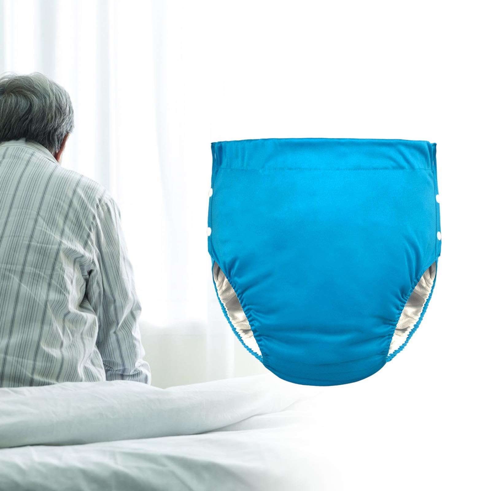 Couche Adulte, Couche-Culotte En Tissu Lavable pour Adulte, Couche Adulte Femme, Housse de Protection, Séchage Rapide, Robuste, Couche Réglable Respirante Réutilisable pour Les Personnes âgées, bleu