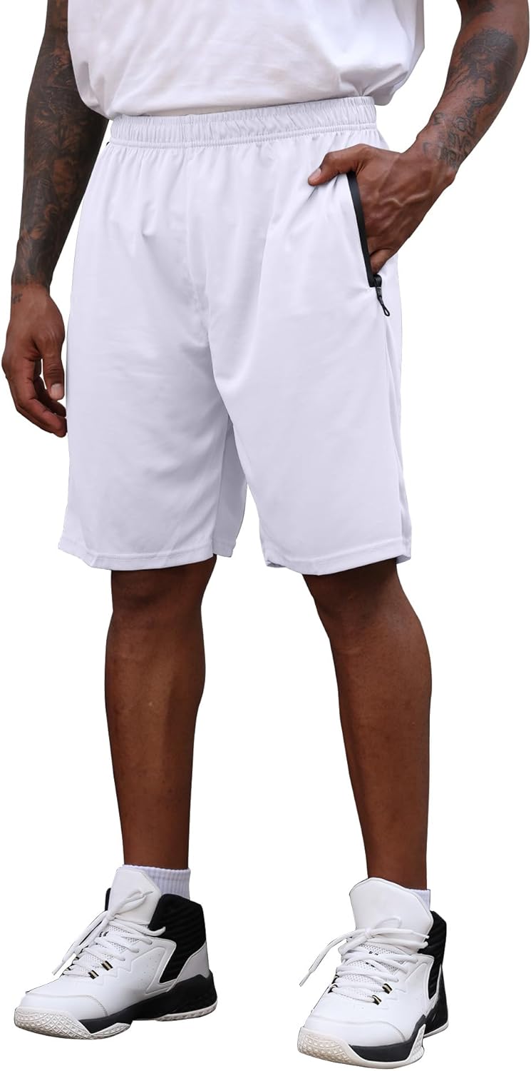 BUYJYA 3 Pack Men's Athletic Running Shorts Gym Basketball Lightweight Casual Short with Zipper Pocket Gift - Image 3