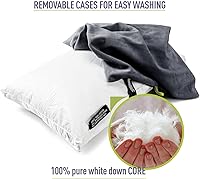 Vista 3 de ZOOOBELIVES Almohada de camping rellena de plumón para viajes, funda suave lavable, cojín de campamento pequeño para cuello y soporte lumbar sobre