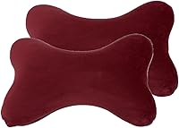 Vista 6 de Bookishbunny Paquete de 2 almohadas de cuello de viaje en forma de hueso de perro con funda extraíble lavable de espuma viscoelástica