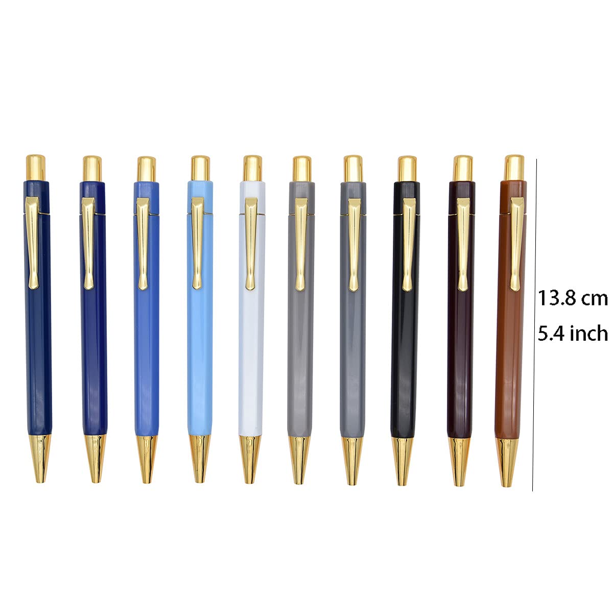 SIPLIV 10 Pcs Click Ball Pens Metal Pen Clip Retractable Pen Glitter Ballpoint Pens with Blue Ink Office Supplies Gift Pens - Image 4
