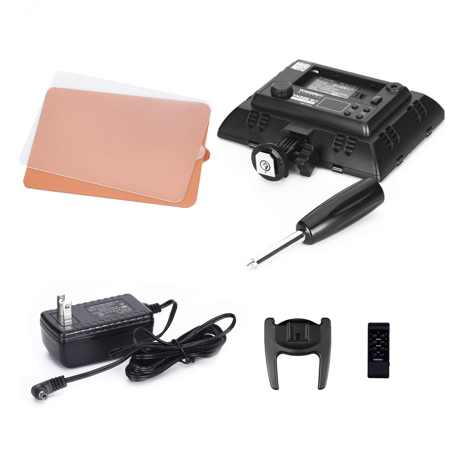 YONGNUO YN300 III YN-300 III LED Camera Video Light with 12V2A AC Adapter Adjustable Color Temperature 3200K-5600K