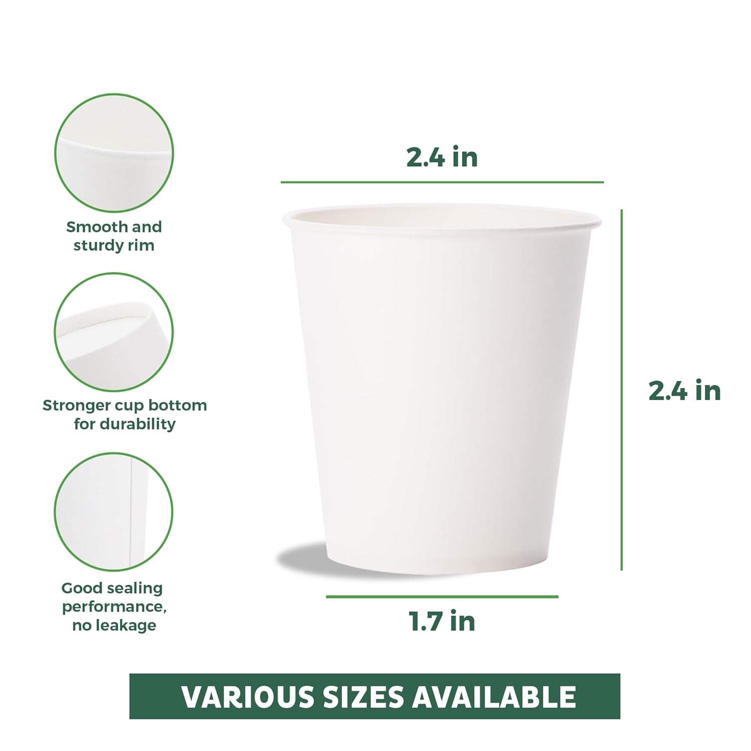 Freshware Coffee Cups 4 oz [1000 Pack] Disposable Paper Cups for Mouthwash Cups, Hot Paper Coffee Cup, Ideal for Bathroom Cup