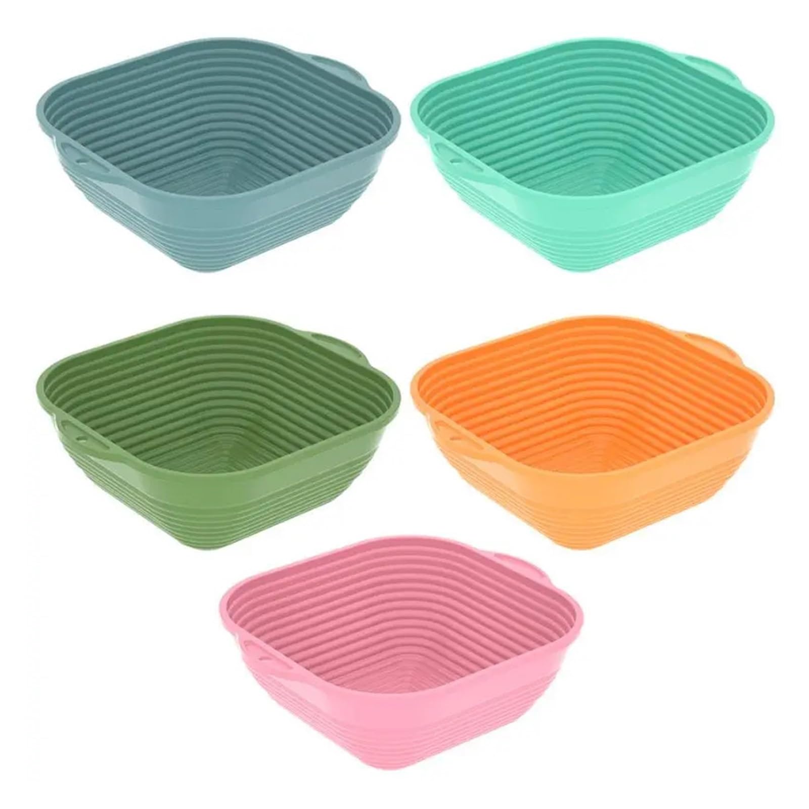 Cestino per la Prova del Pane, Cestino for la lievitazione del Pane Quadrato e Rettangolare Multicolore(Blue,Square)