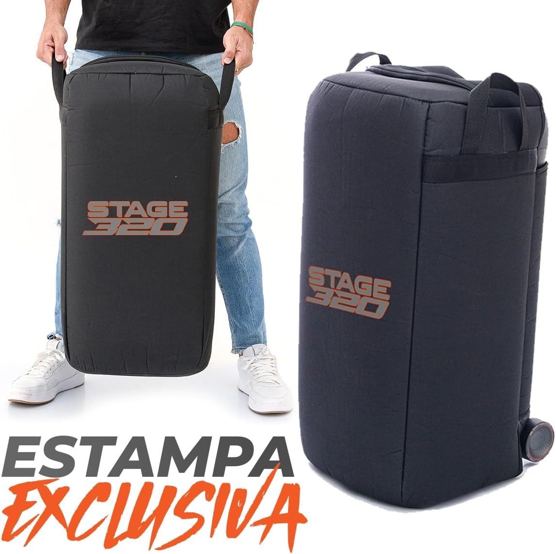 Capa Bolsa Case Triboshop Compatível com Jbl Partybox Stage 320 Espumada Proteção e Transporte Seguros Anti Impacto Alças Reforçadas