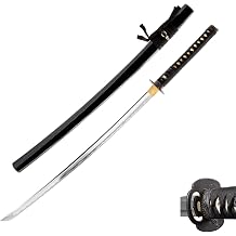 Unsharpened Aluminum Alloy Katana Iaito, Iaido Training, Bamboo Tsuba | Aluminum alloy unsharpened katana iaito for iaido kata, Bamboo Crest tsuba, black lacquered saya