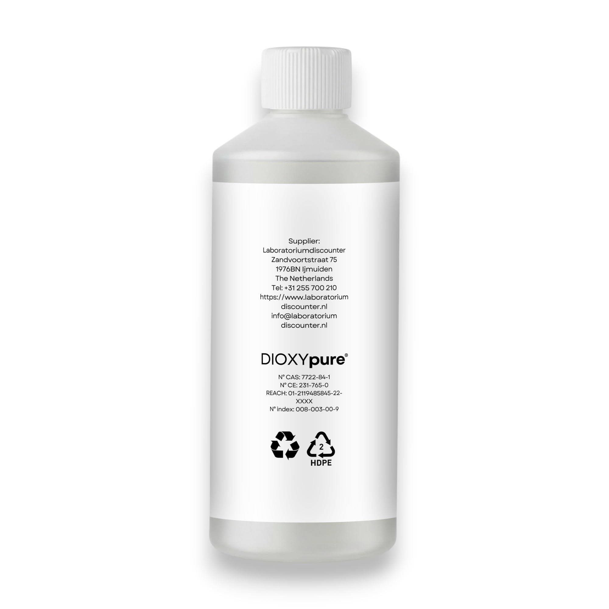 Paquete de 2 - Peróxido de Hidrógeno de Grado Alimenticio al 3% - 2 x 500 ml - H₂O₂ - Agua Oxigenada - Sin Estabilizadores ni Aditivos - Limpiador Multiusos Natural - Tapa a Prueba de Niños