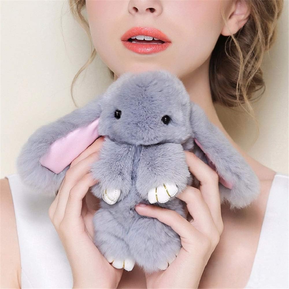 Bunny Keychain Soft Cute Rex Rabbit Fur Keychain Car Handbag Keyring Bag Charms Pendant - Image 3