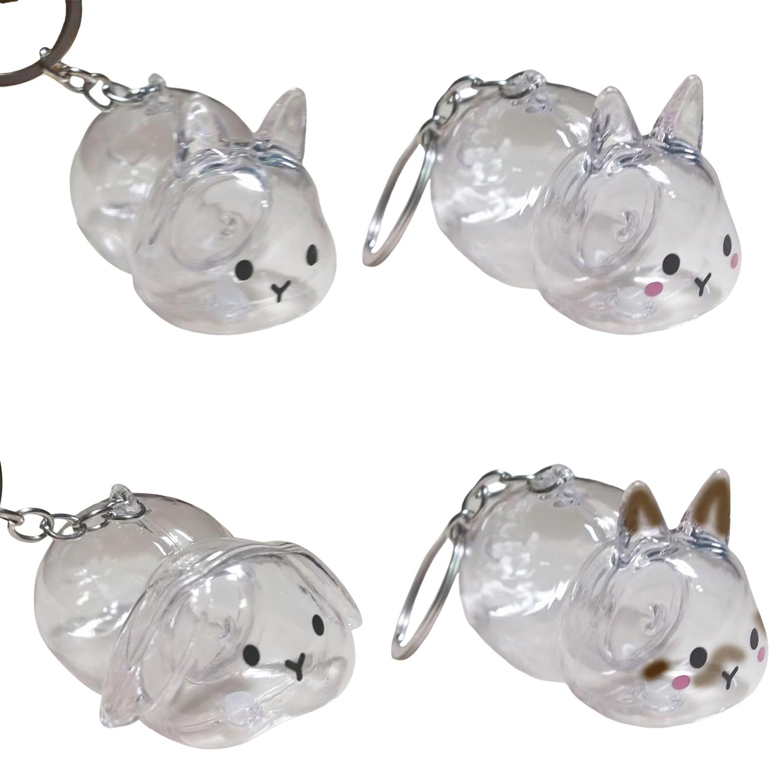 Maxtonser Innovative Bunnies Shape Pendant Holder for Pet Hair Keepsakes Decorative Pet Furs Collector Keychain Charm