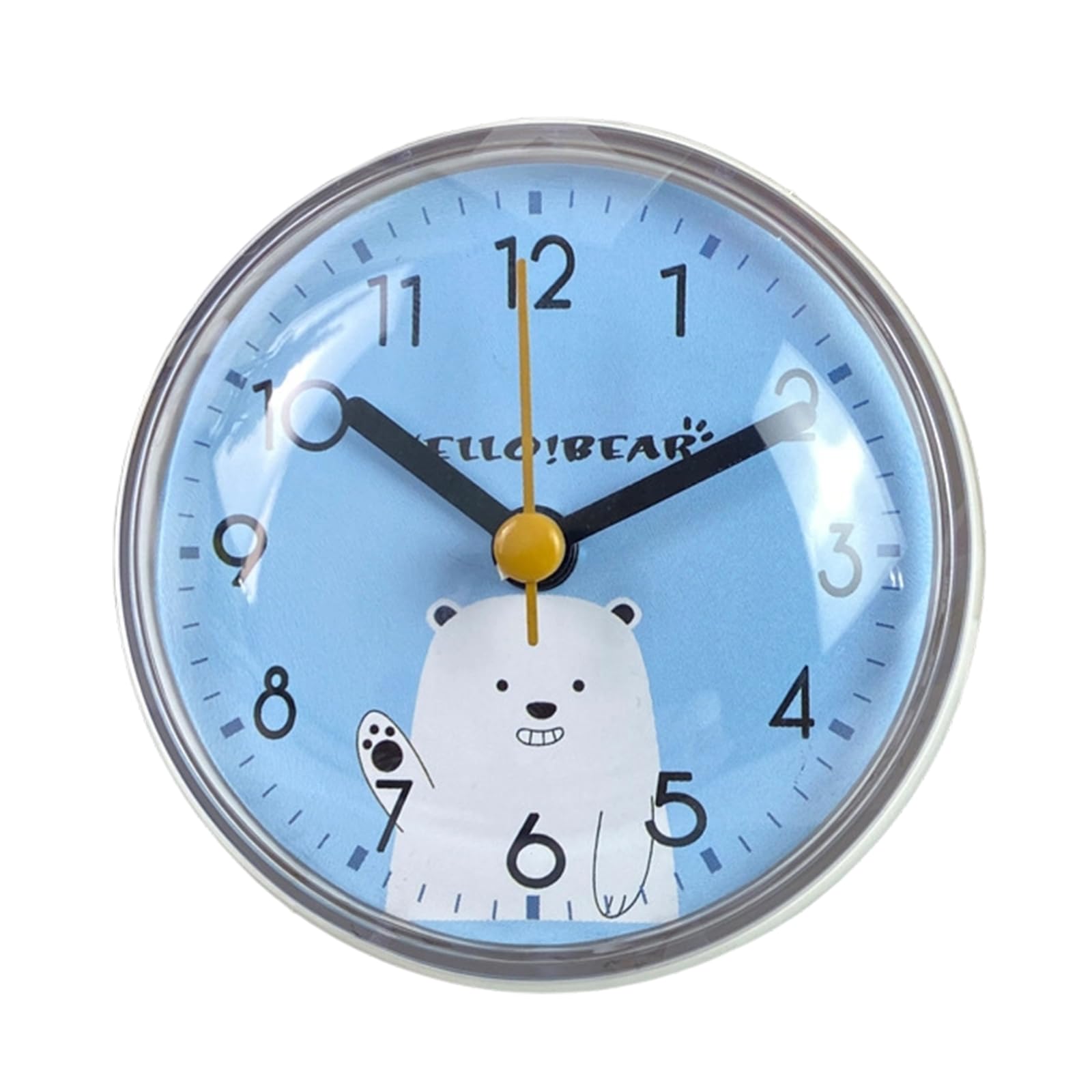 Modern Wall Clock Anti Fog Design High Precisions Accurate Movement Battery Operated for Bathroom Bedroom Classroom Small Suction Cup Clock