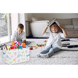 Essme Rectangular Boys Basket,Kids Storage Basket with Handles for Room Decor,Ocean Storage BinOcean