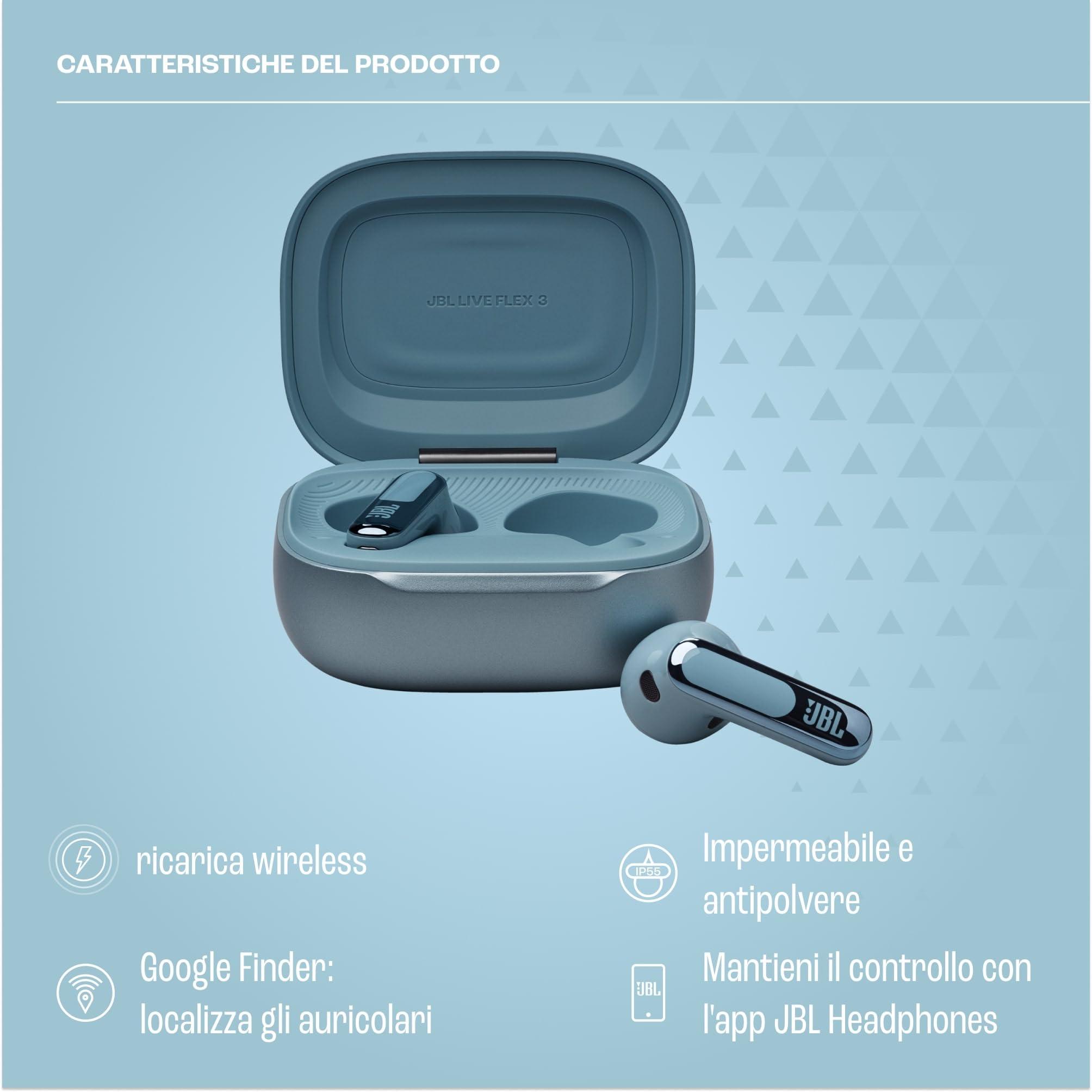 Altoparlanti Bluetooth JBL Live Flex 3 - Cancellazione Acustica Adaptativa - Dettaglio