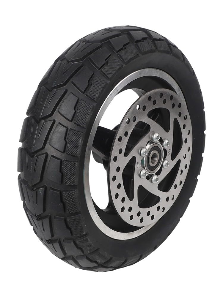 Neumáticos de goma maciza de 10 pulgadas, 10 x 2,70 – 6,5 pulgadas, rueda completa con disco para patinete eléctrico Offroad, color negro