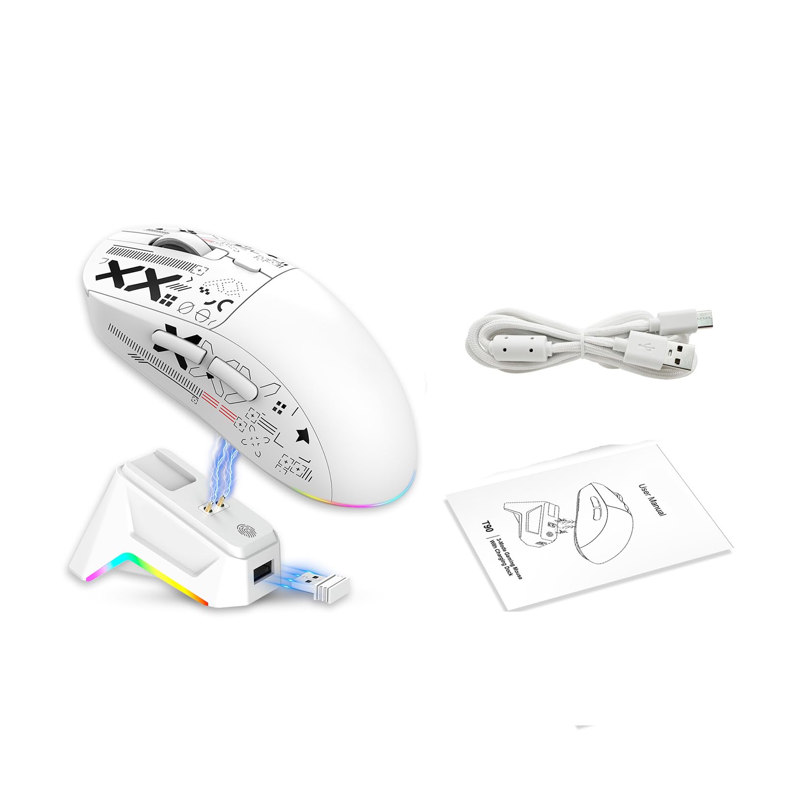 Souris de jeu légère sans fil ergonomique avec boutons programmables - 7