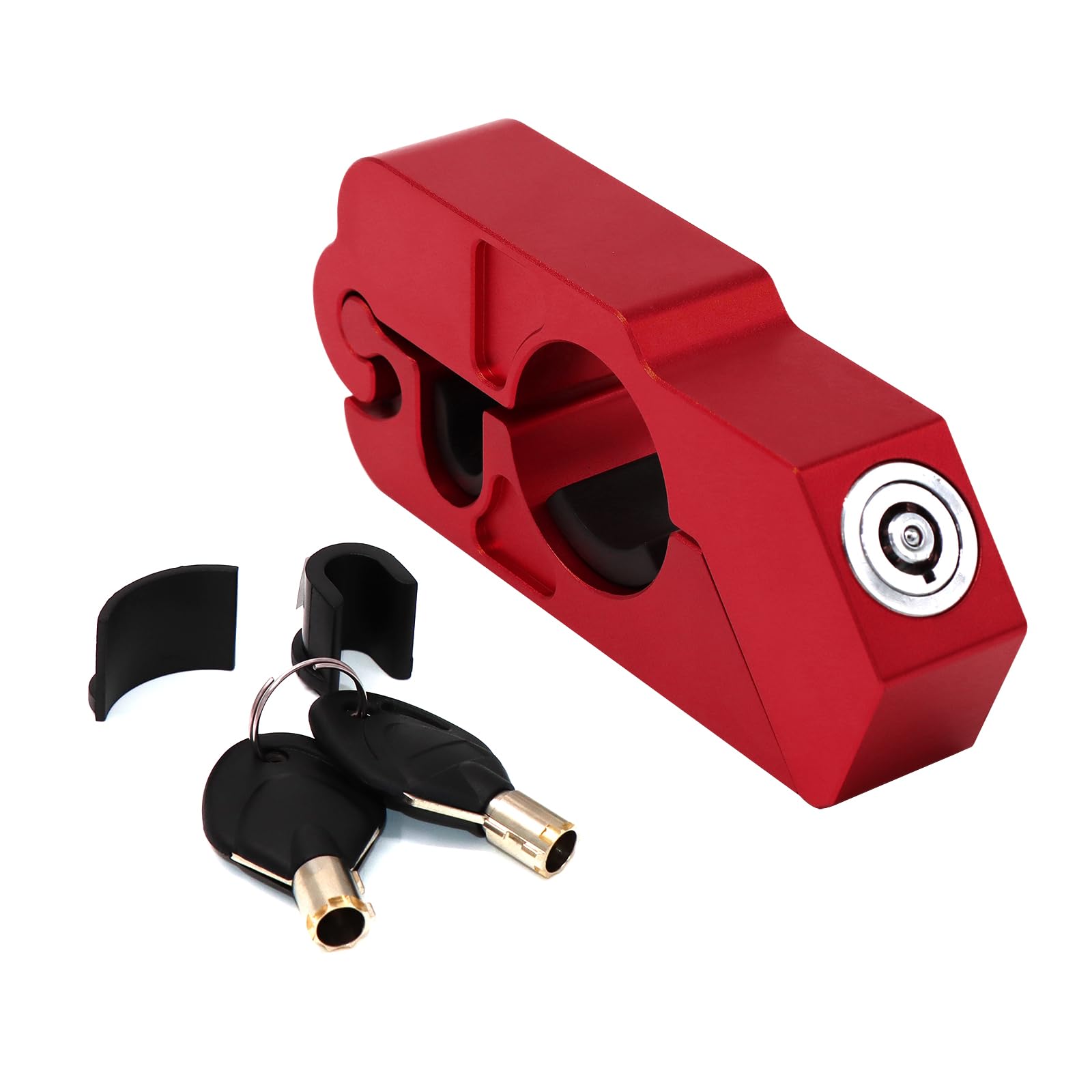 CHIFUN Universal Motorcycle Handlebar Lock CNC Aluminum Handle Bar Grip Throttle Brake Anti-Theft Lock Compatible with ATV Motorbike Scooter Dirt Bike