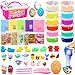 COOLJOY DIY Slime Kit Colori Crystal Slime Set per Principiante Ragazze Ragazzi, Slime di uova di Galassia Giocattoli Slime di Argilla Leggera, Tazze di Slime per stampi per Animali Uovo di Pasqua