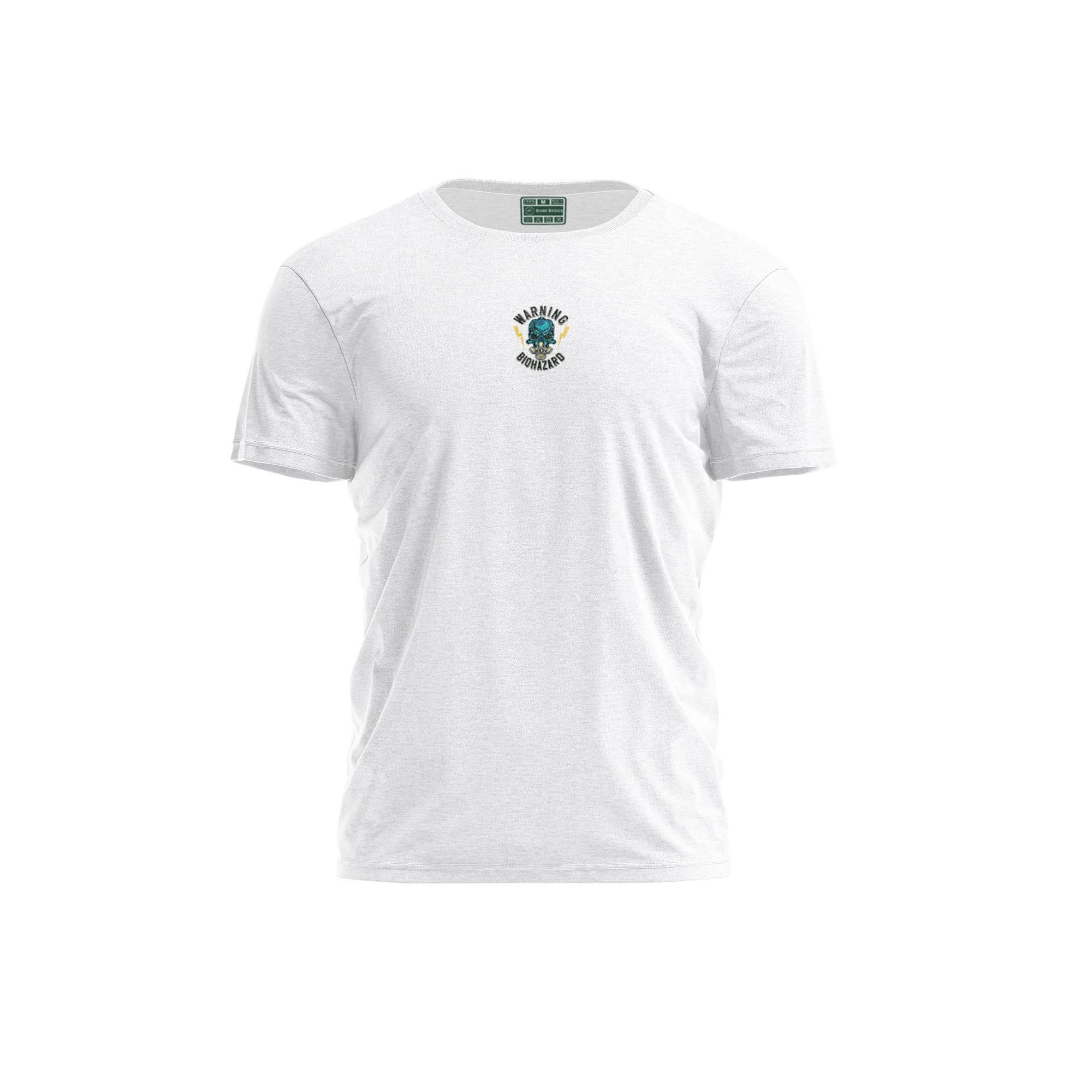 Bona Basics, Digitally Printed, Men's Basic T-Shirt,%100 Cotton, White, Casual, Men's Tops, Size: XL