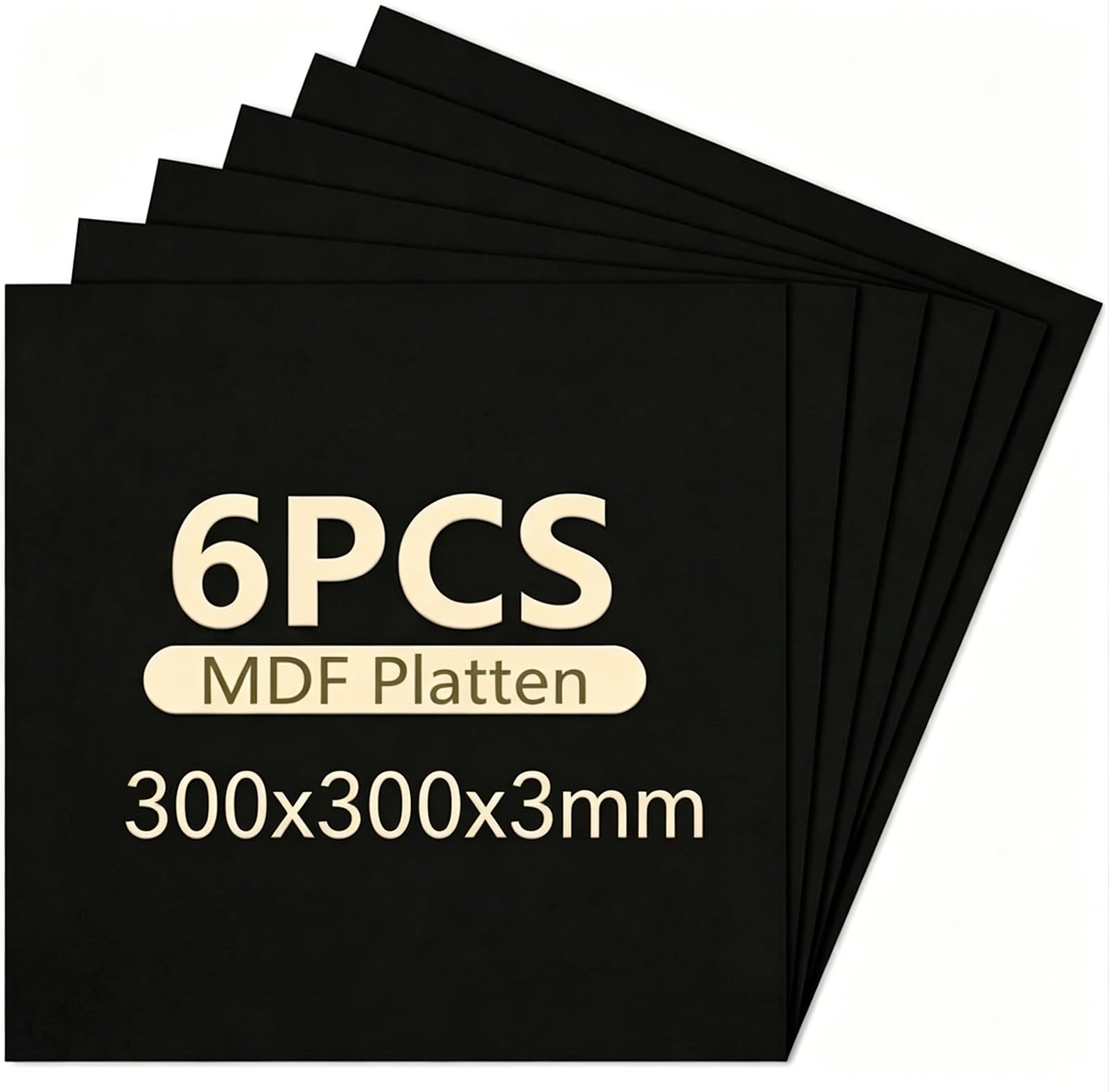 Creatorally 6 Stück Vorgefärbte Sperrholzplatten 3mm, 297x21