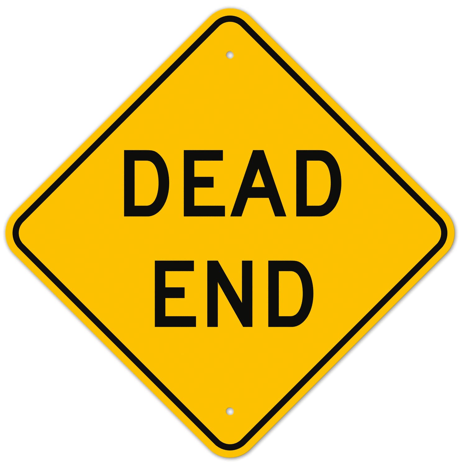 MUTCD Dead End W14-1 Sign, 24x24 Inches, 3M EGP Reflective .080 Aluminum, Fade Resistant, Made in USA