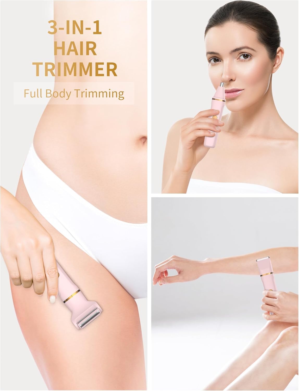 Bikini Trimmer - Afeitadora eléctrica de bikini para mujer, color rosa compacto