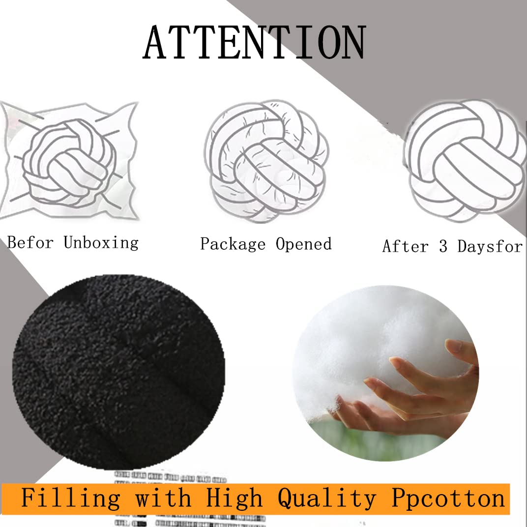 Knoten-Kissenball, Sherpa-Kissen, dekoratives Plüschkissen, weiches, rundes Wurfkissen, geknotetes Kissen für Bett, Couch, Sofa