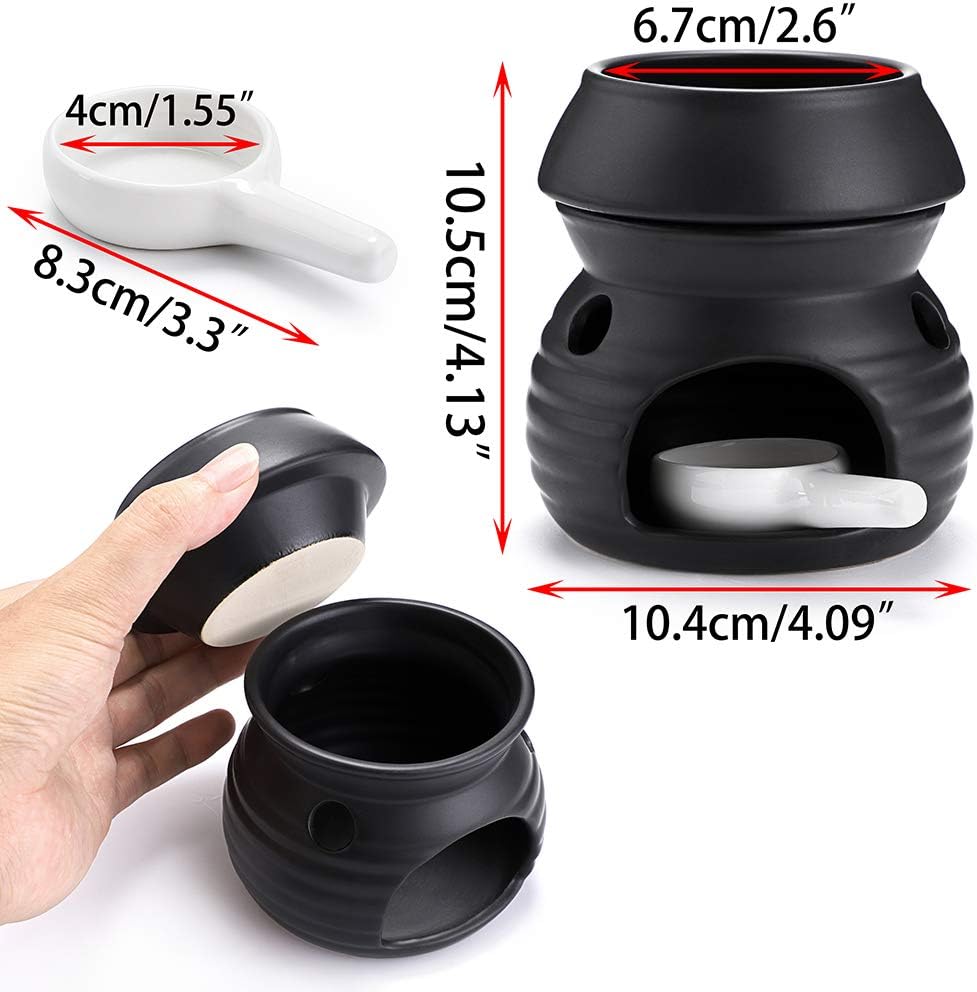 JUXYES Tealight Wax Warmer with Candle Spoon, Ceramic Candle Essential Oil Burner Tealight Fragrance Warmer Aromatherapy Diffuser for Home Bedroom Décor