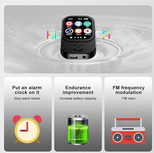 Miniatura 3 de Yoidesu Reproductor MP3 MP4, pantalla táctil de 2 pulgadas, reproductor de música portátil con pantalla de resolución de 240 x 296, cámara